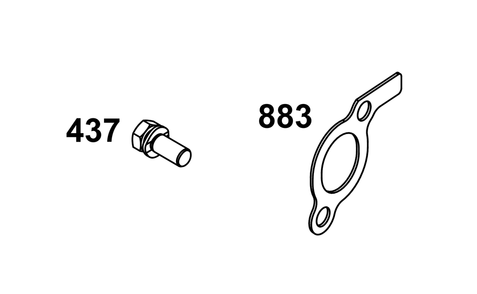 Exhaust Group Diagram and Parts List for 385446-0465-B5 200000 - 399999 Briggs and Stratton Engine